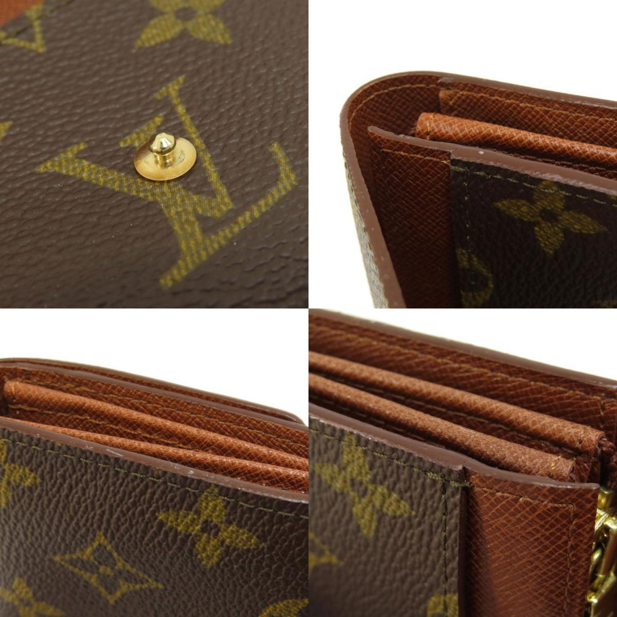 Louis Vuitton M61735 Porto Monnaie Zip Monogram Bi-fold Wallet Canvas Women's