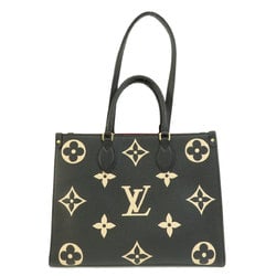 Louis Vuitton M45495 On the Go MM Bicolor Black Beige Handbag Empreinte Women's