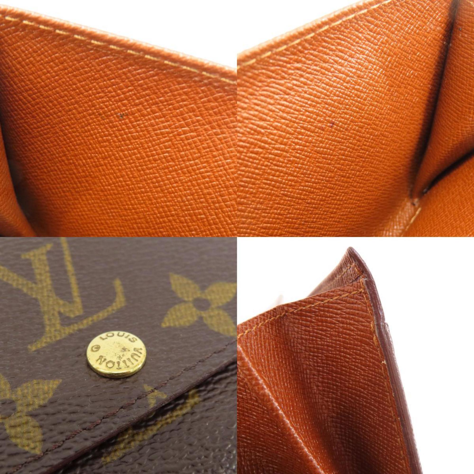 Louis Vuitton M61735 Porto Monnaie Zip Monogram Bi-fold Wallet Canvas Women's