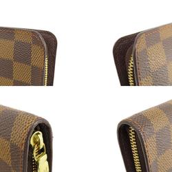 Louis Vuitton N61728 Porto Monnaie Zip Damier Ebene Long Wallet Canvas Women's