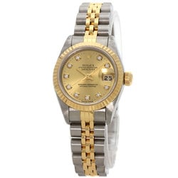Rolex 79173G Datejust 10P Diamond Watch Stainless Steel SSxK18YG K18YG Ladies