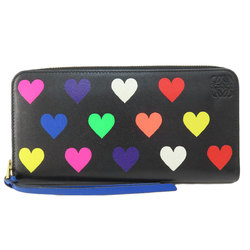 Loewe Heart Motif Round Long Wallet Leather Women's