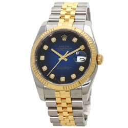 Rolex 116233G Datejust 10P Diamond Blue Gradient Watch Stainless Steel SSxK18YG K18YG Men's