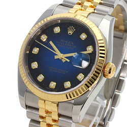 Rolex 116233G Datejust 10P Diamond Blue Gradient Watch Stainless Steel SSxK18YG K18YG Men's