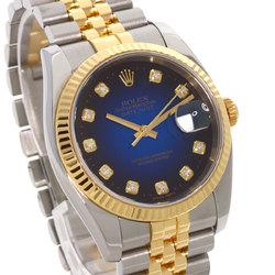 Rolex 116233G Datejust 10P Diamond Blue Gradient Watch Stainless Steel SSxK18YG K18YG Men's