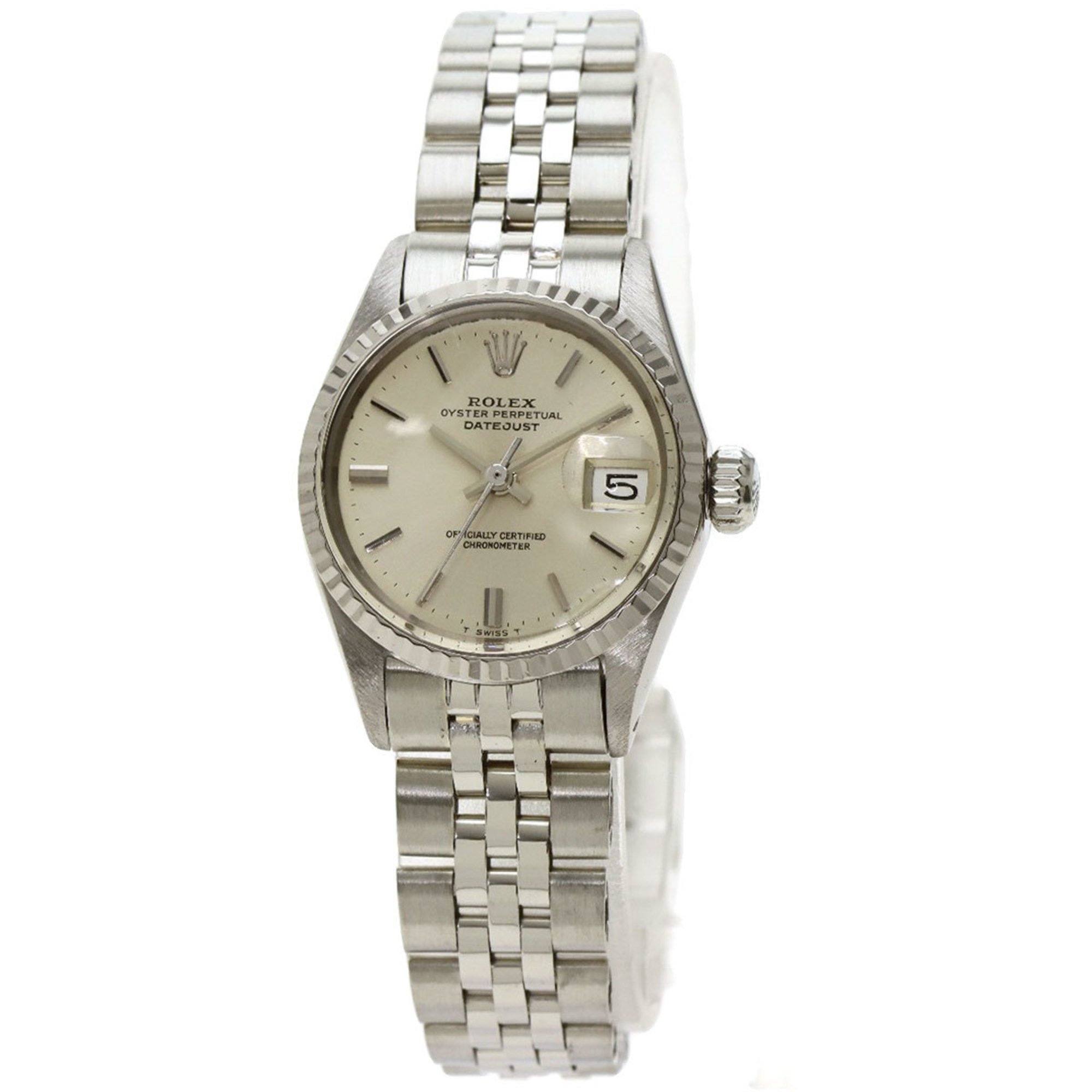 Rolex 6517 Datejust 1968 Watch Stainless Steel SS K18WG Ladies