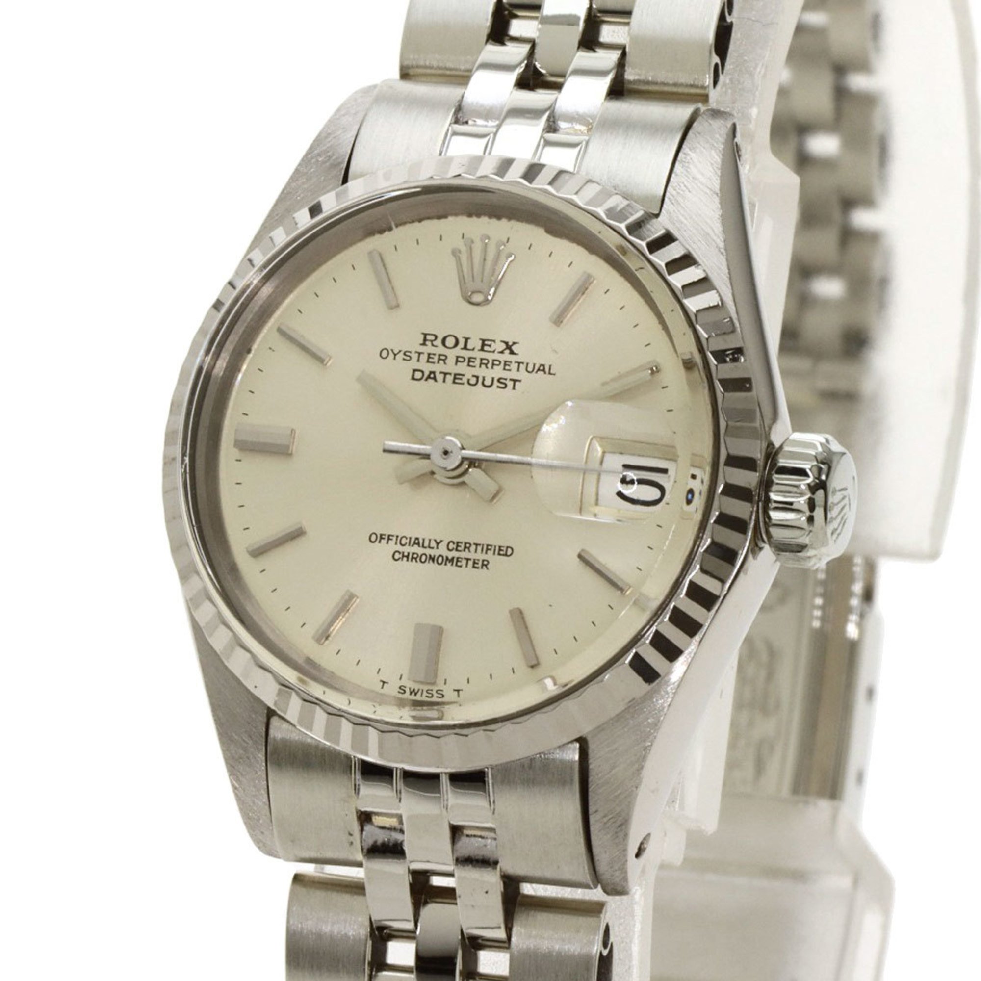 Rolex 6517 Datejust 1968 Watch Stainless Steel SS K18WG Ladies