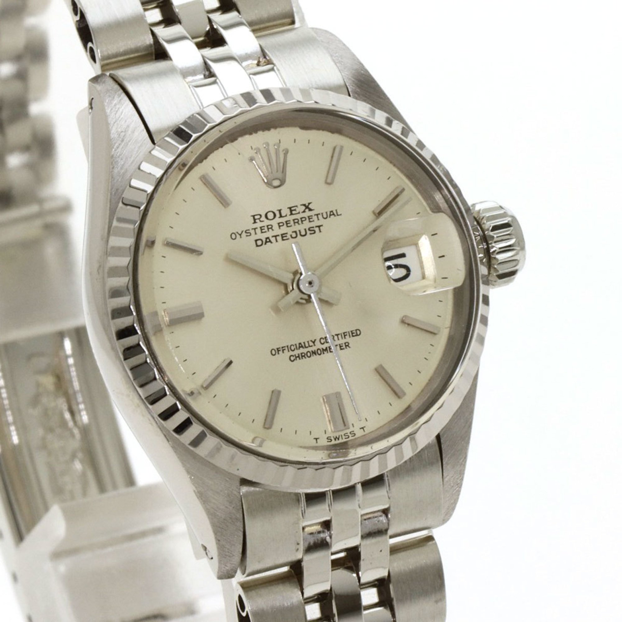 Rolex 6517 Datejust 1968 Watch Stainless Steel SS K18WG Ladies