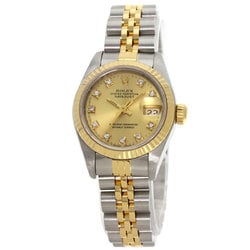 Rolex 69173G Datejust 10P Diamond Watch Stainless Steel SSxK18YG Ladies