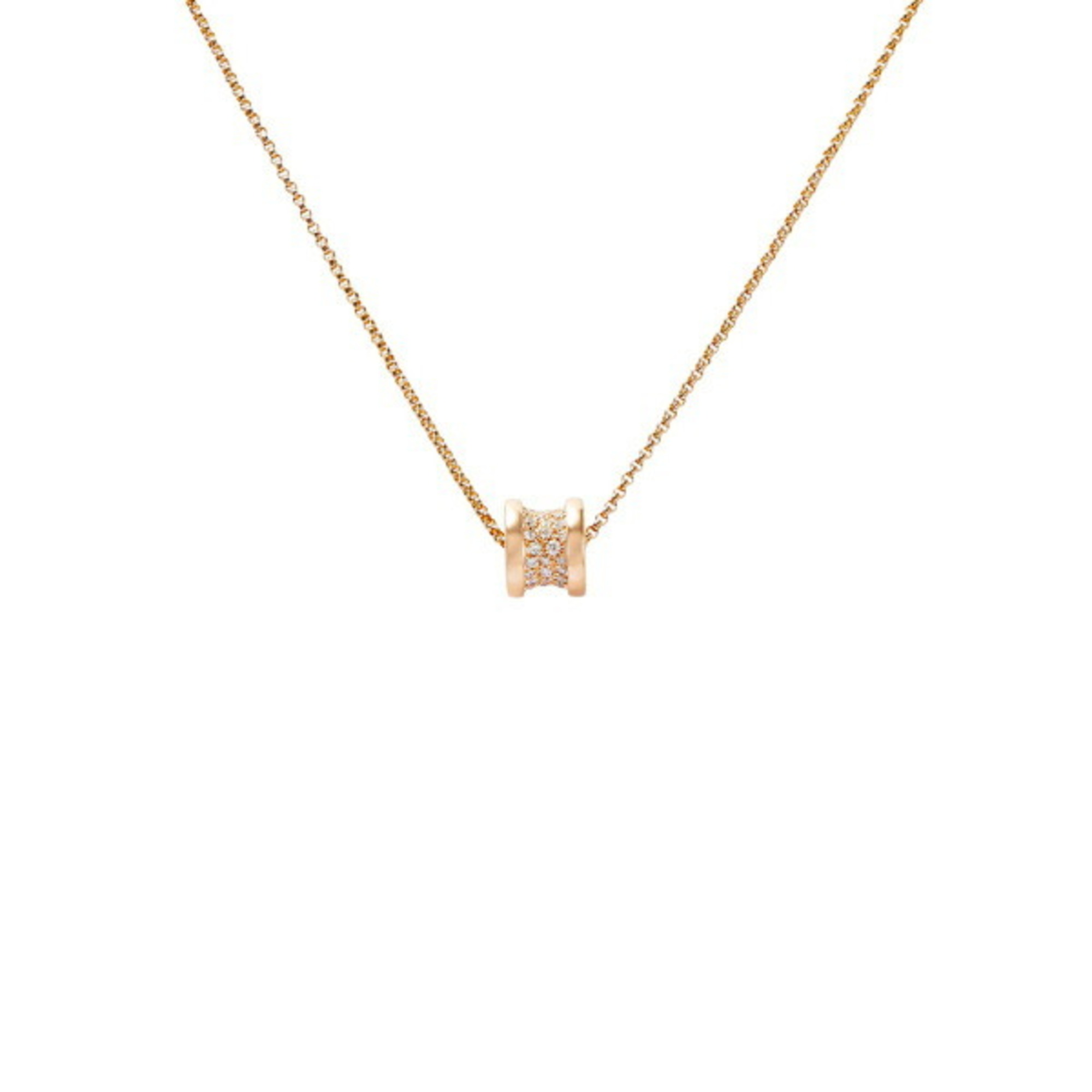 Bvlgari Bulgari B.Zero1 Pavé Diamond K18PG Pink Gold Necklace