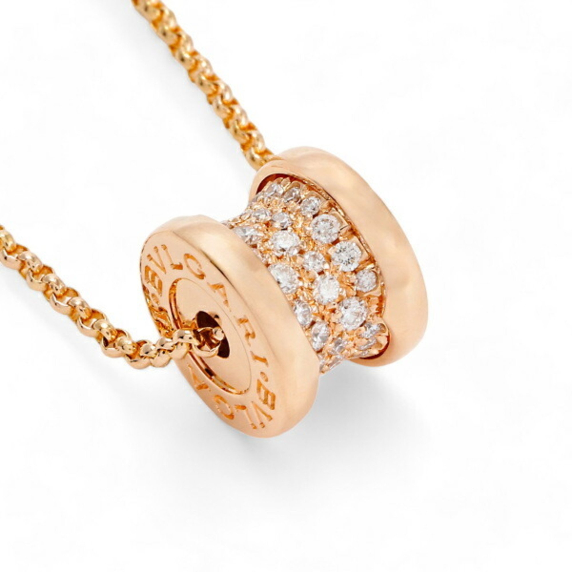 Bvlgari Bulgari B.Zero1 Pavé Diamond K18PG Pink Gold Necklace