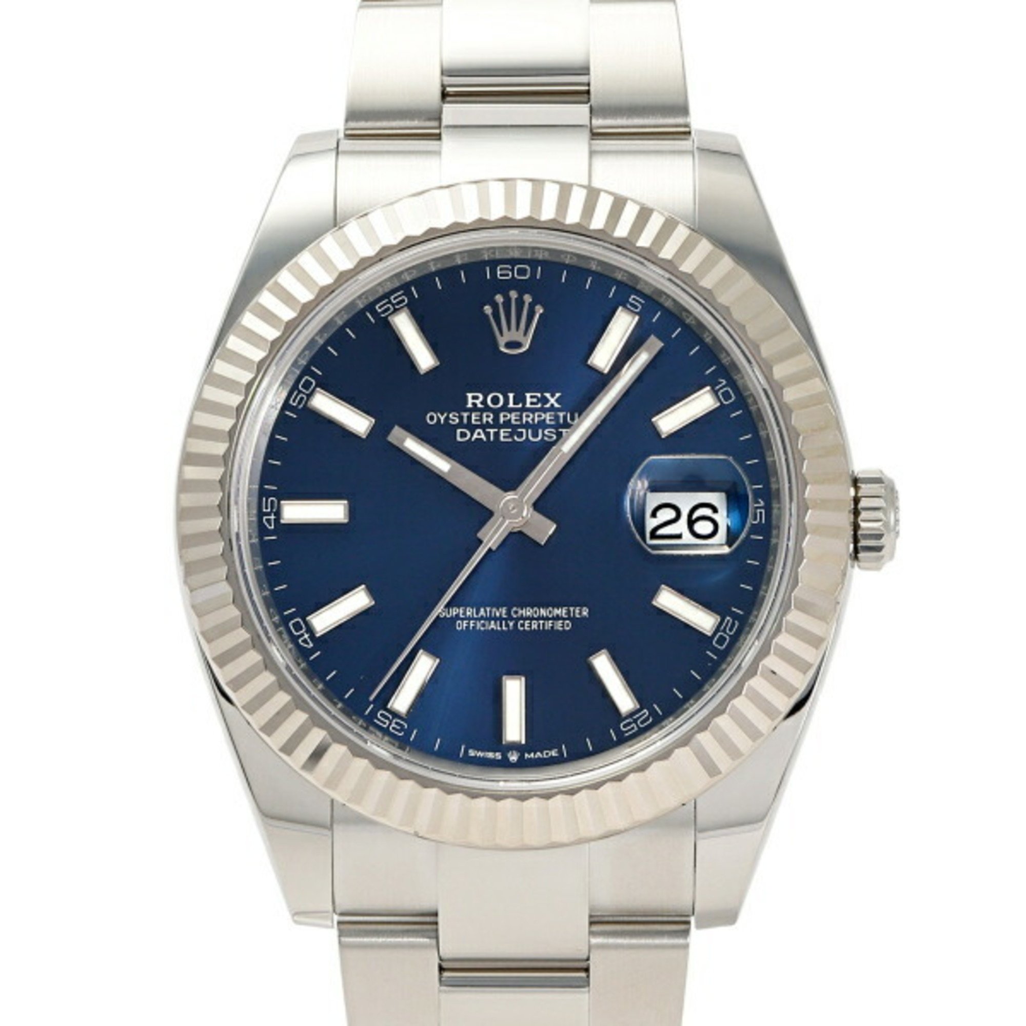 Rolex ROLEX Datejust 41 126334 Bright Blue Bar Dial Wristwatch Men's