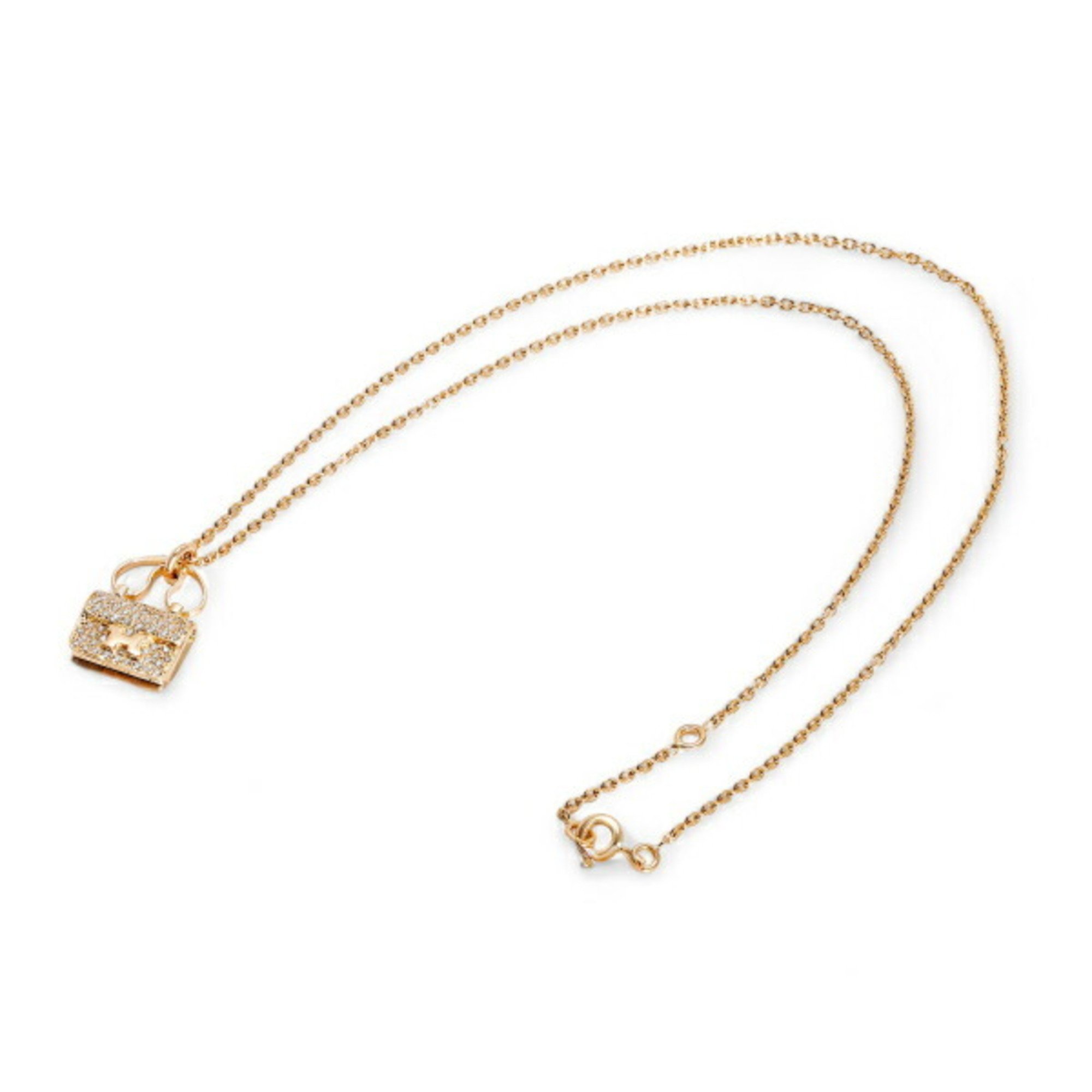 Hermes Amulet Constance K18PG Pink Gold Necklace