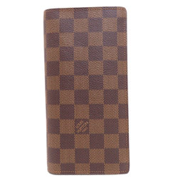 Louis Vuitton N60017 Portefeuille Brazza Damier Ebene Long Wallet Canvas Women's