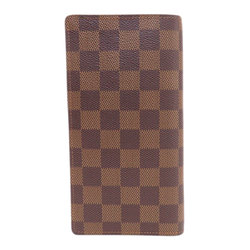 Louis Vuitton N60017 Portefeuille Brazza Damier Ebene Long Wallet Canvas Women's