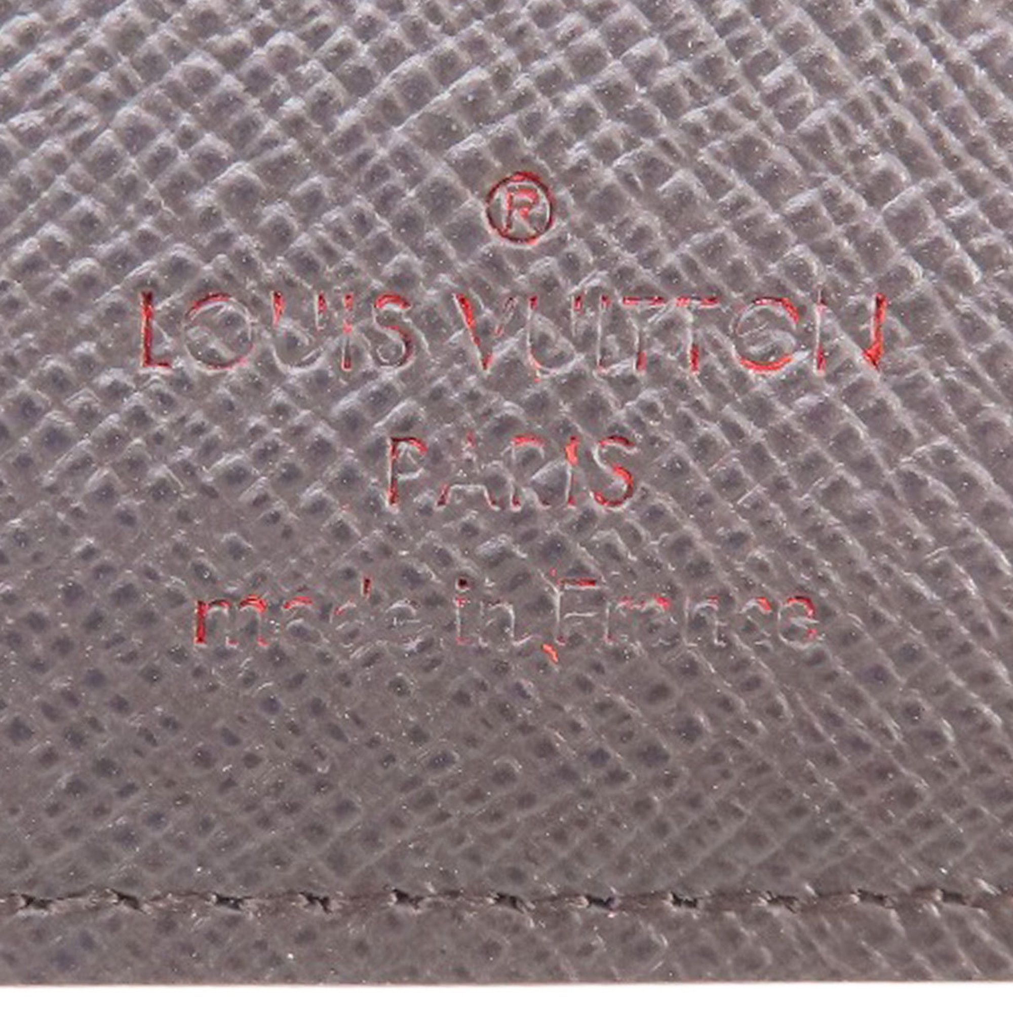 Louis Vuitton N60017 Portefeuille Brazza Damier Ebene Long Wallet Canvas Women's