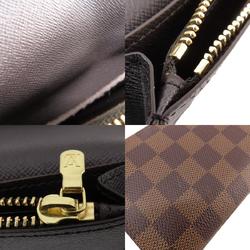 Louis Vuitton N60017 Portefeuille Brazza Damier Ebene Long Wallet Canvas Women's