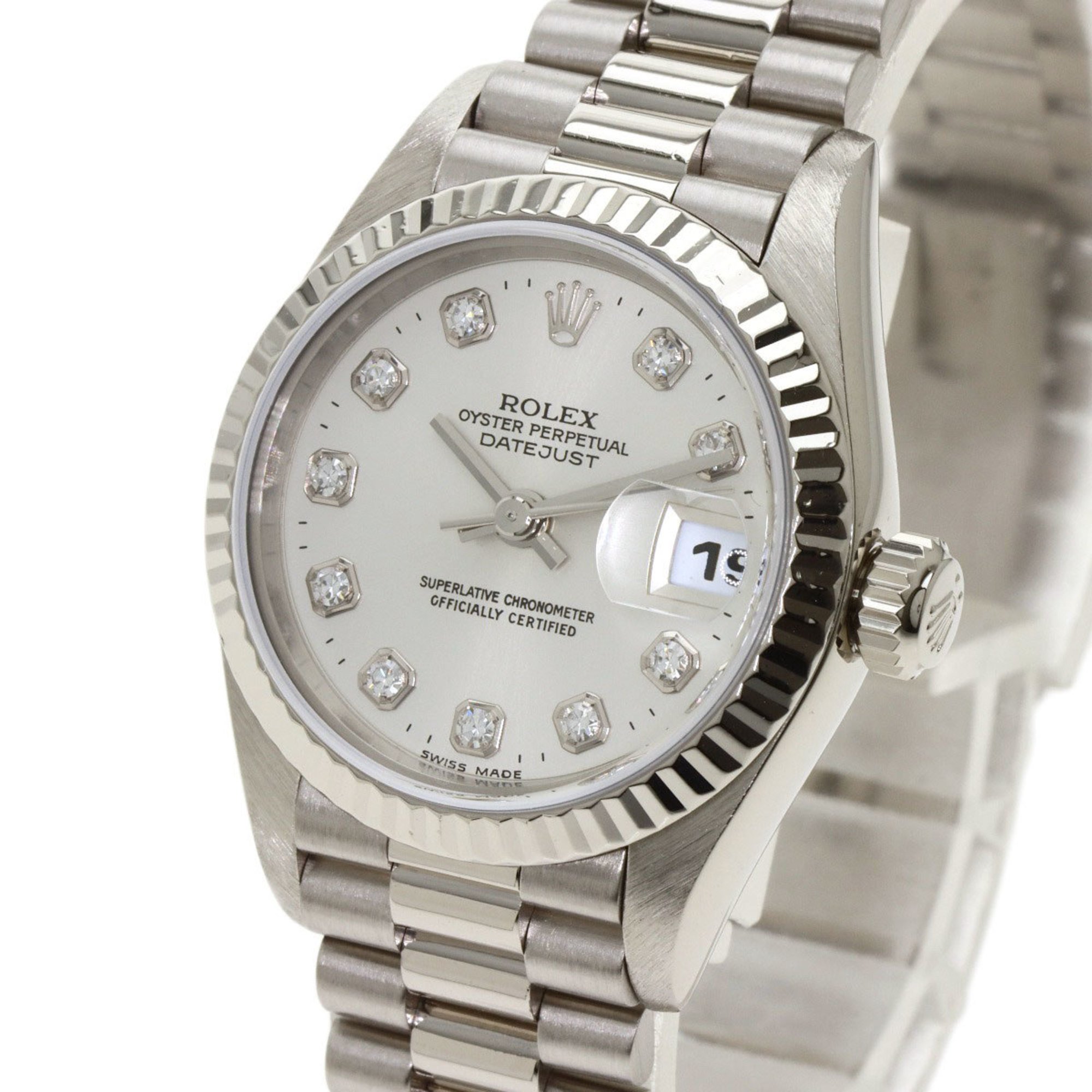 Rolex 79179G Datejust 10P Diamond Watch K18 White Gold K18WG Ladies