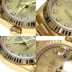 Rolex 69178G Datejust 10P Diamond Watch K18 Yellow Gold K18YG Ladies