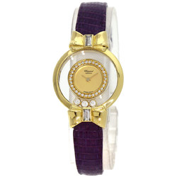 Chopard 20 5334 Happy Diamond Ribbon Watch, 18K Yellow Gold, Leather, Women's