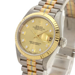 Rolex 69179BIC Datejust 10P Diamond Tridor Watch K18 White Gold K18WGxK18YGxK18PG K18YG Ladies