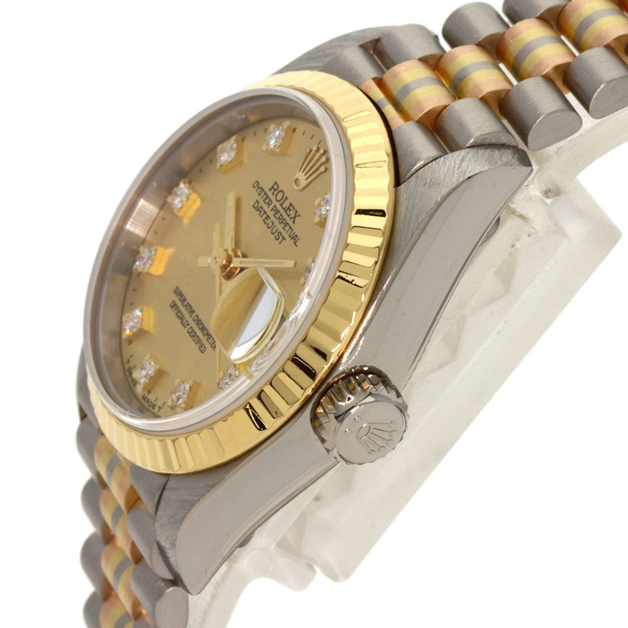 Rolex 69179BIC Datejust 10P Diamond Tridor Watch K18 White Gold K18WGxK18YGxK18PG K18YG Ladies