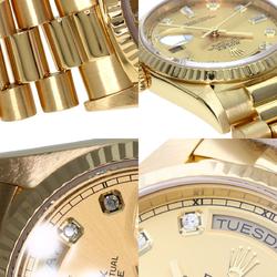 Rolex 18238A Day Date 10P Diamond New Point Watch K18 Yellow Gold K18YG Men's