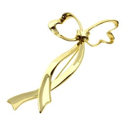 Tiffany Ribbon Large Brooch K18 Yellow Gold for Women