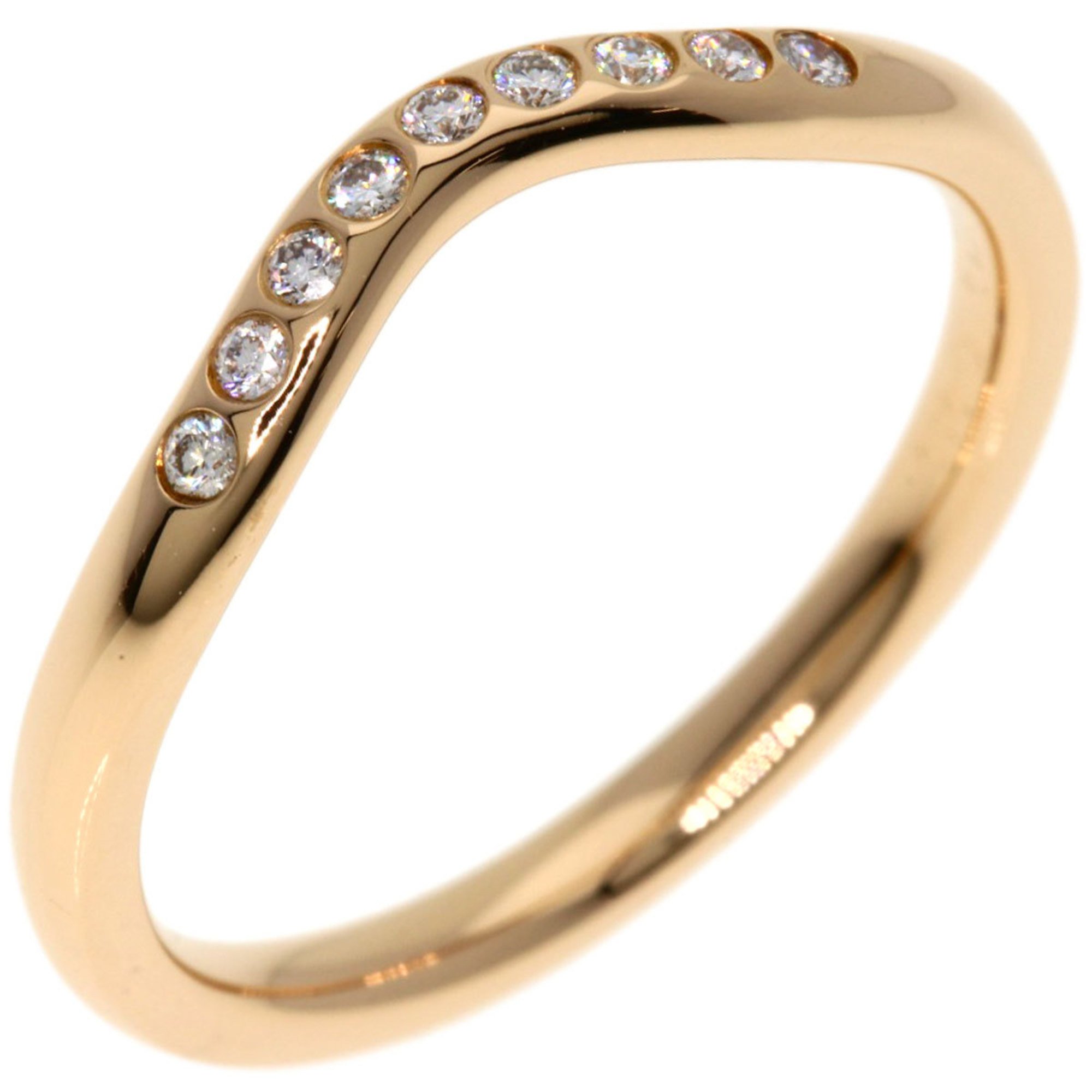 Tiffany Curved Band Diamond Ring, 18K Pink Gold, Women's