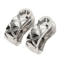 Chanel Matelasse Earrings, 18K White Gold, Women's