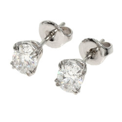 Harry Winston Diamond Oval Earrings Platinum PT950 K18WG Ladies