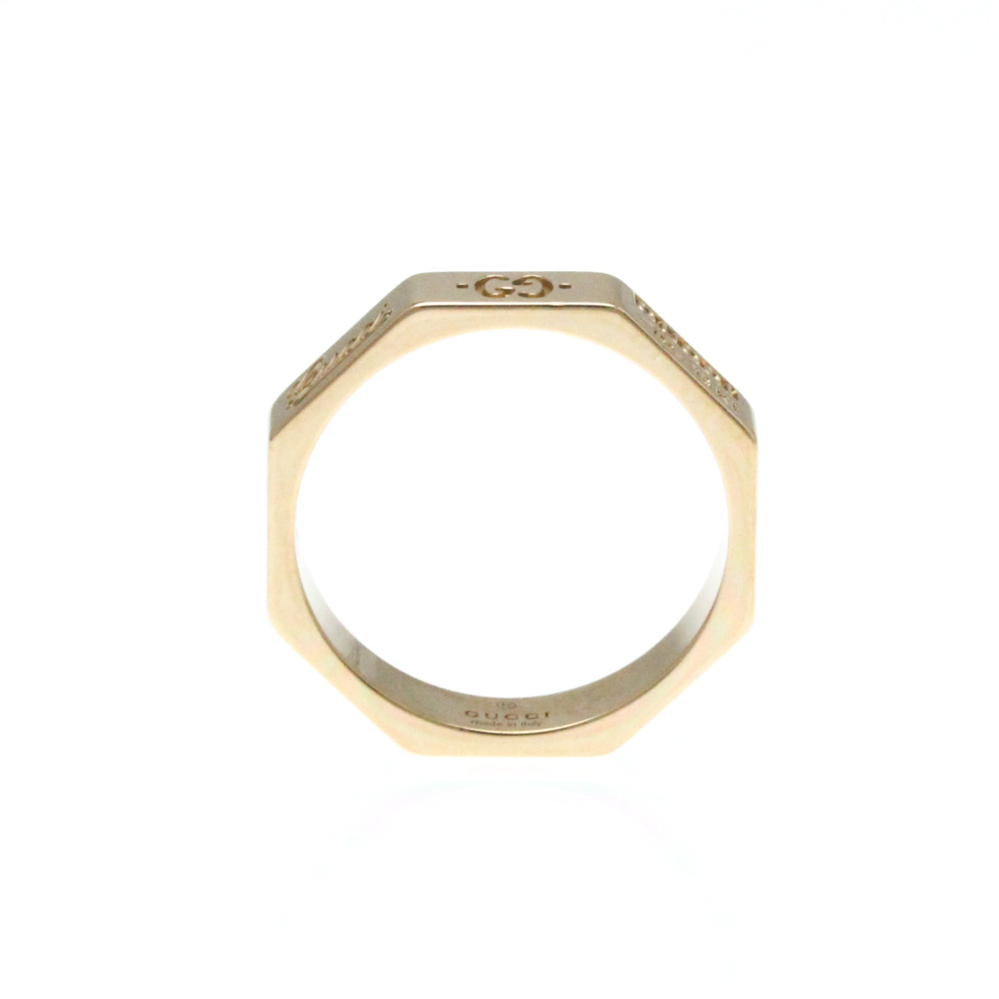 Gucci Octagonal Ring Pink Gold (18K) Fashion No Stone Band Ring Pink Gold