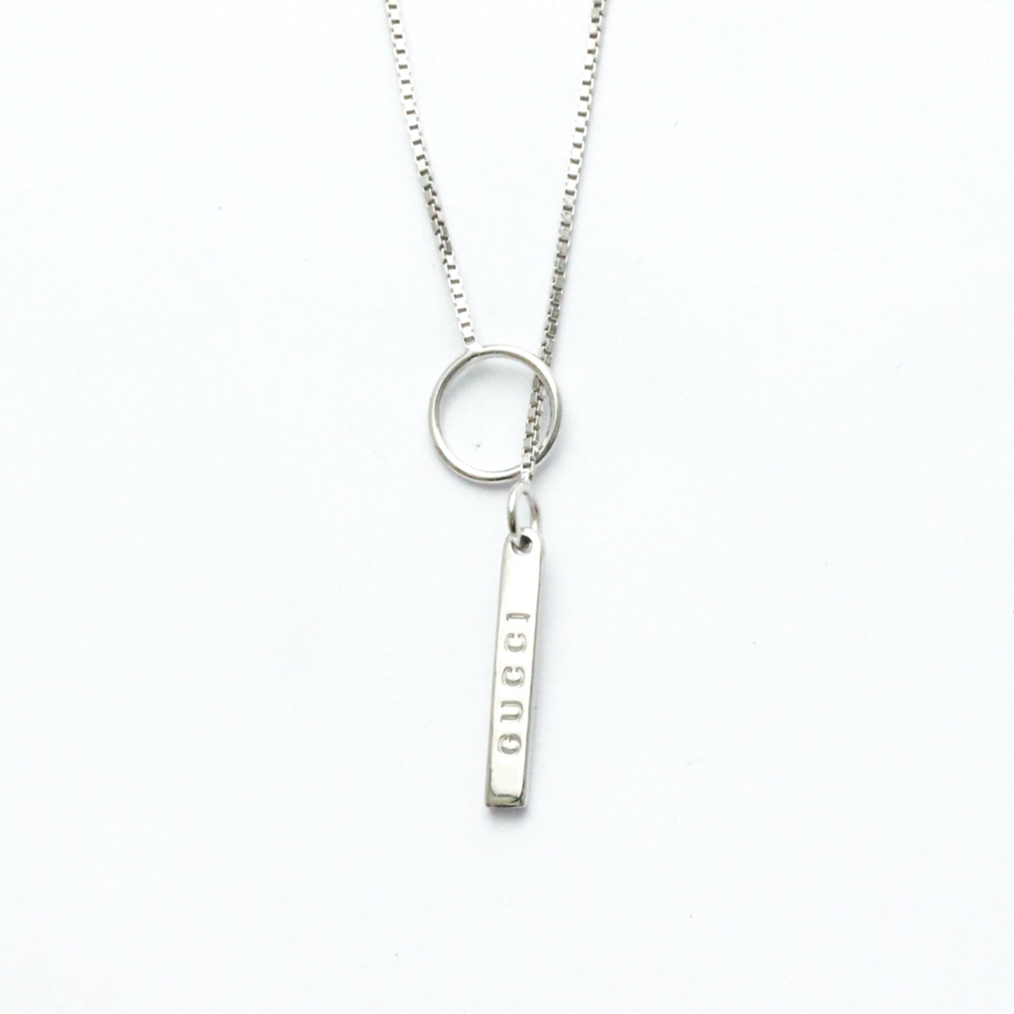 Gucci Lariat Necklace White Gold (18K) Men,Women Fashion Pendant Necklace (Silver)