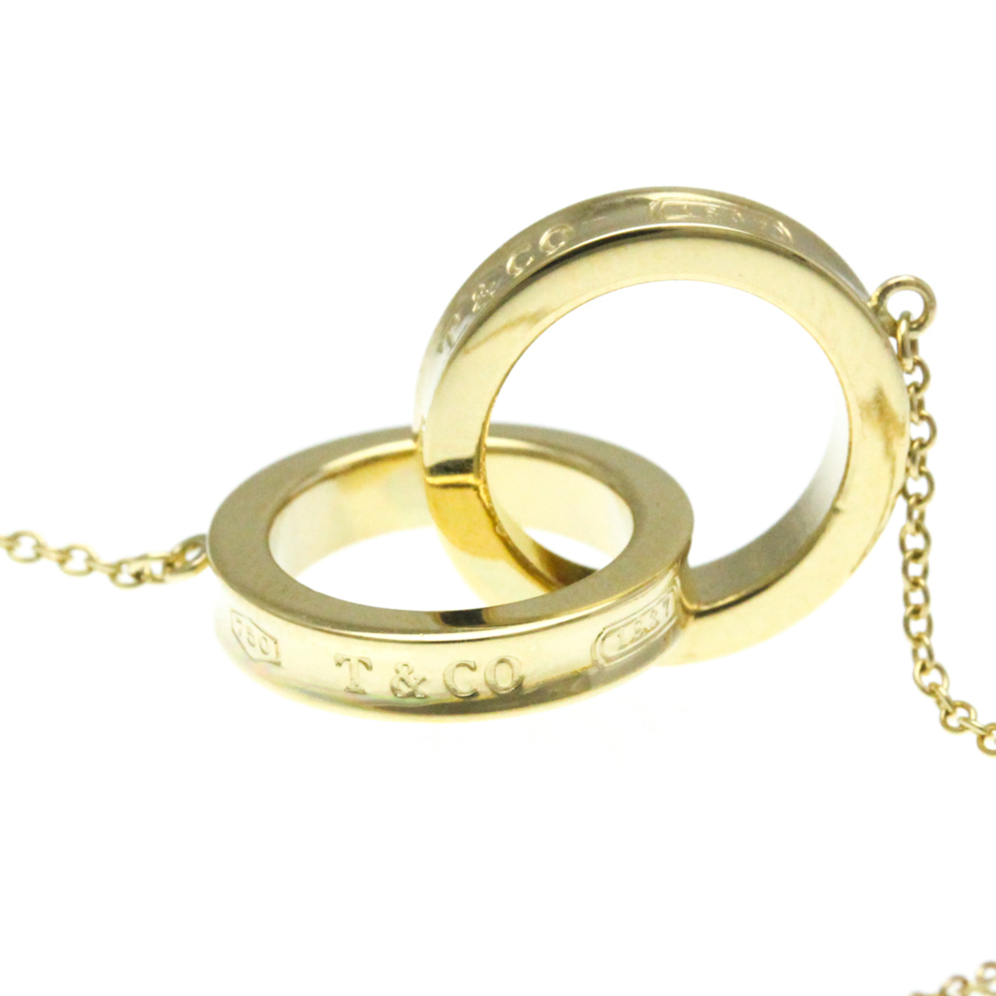 Tiffany Interlocking Necklace Yellow Gold (18K) No Stone Men,Women Fashion Pendant Necklace (Gold)