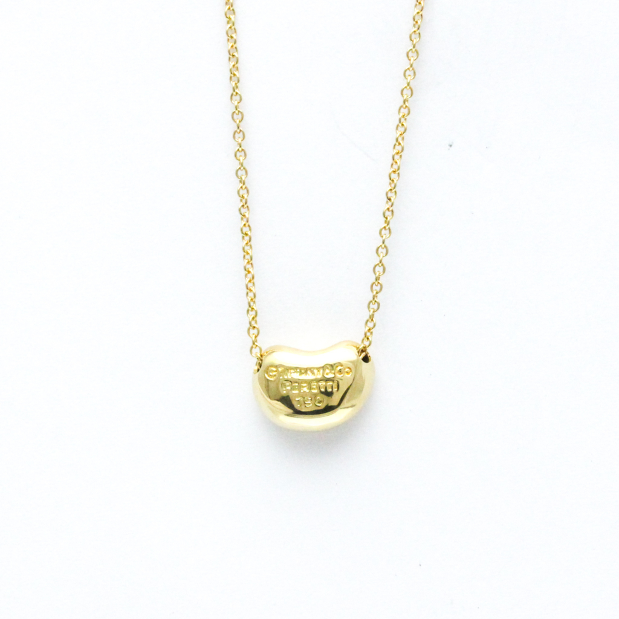 Tiffany Bean Yellow Gold (18K) No Stone Men,Women Fashion Pendant Necklace (Gold)