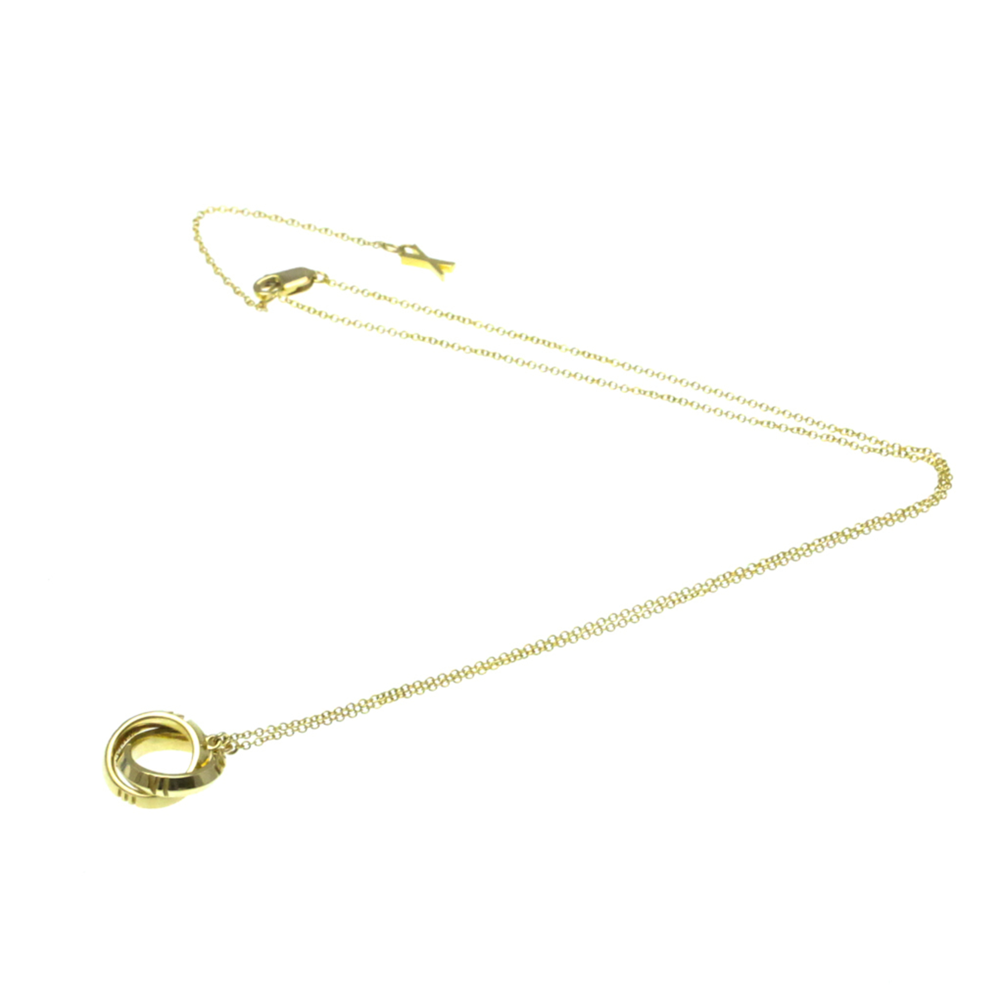 Tiffany Atlas X Closed Interlocking Pendant Yellow Gold (18K) No Stone Men,Women Fashion Pendant Necklace (Gold)