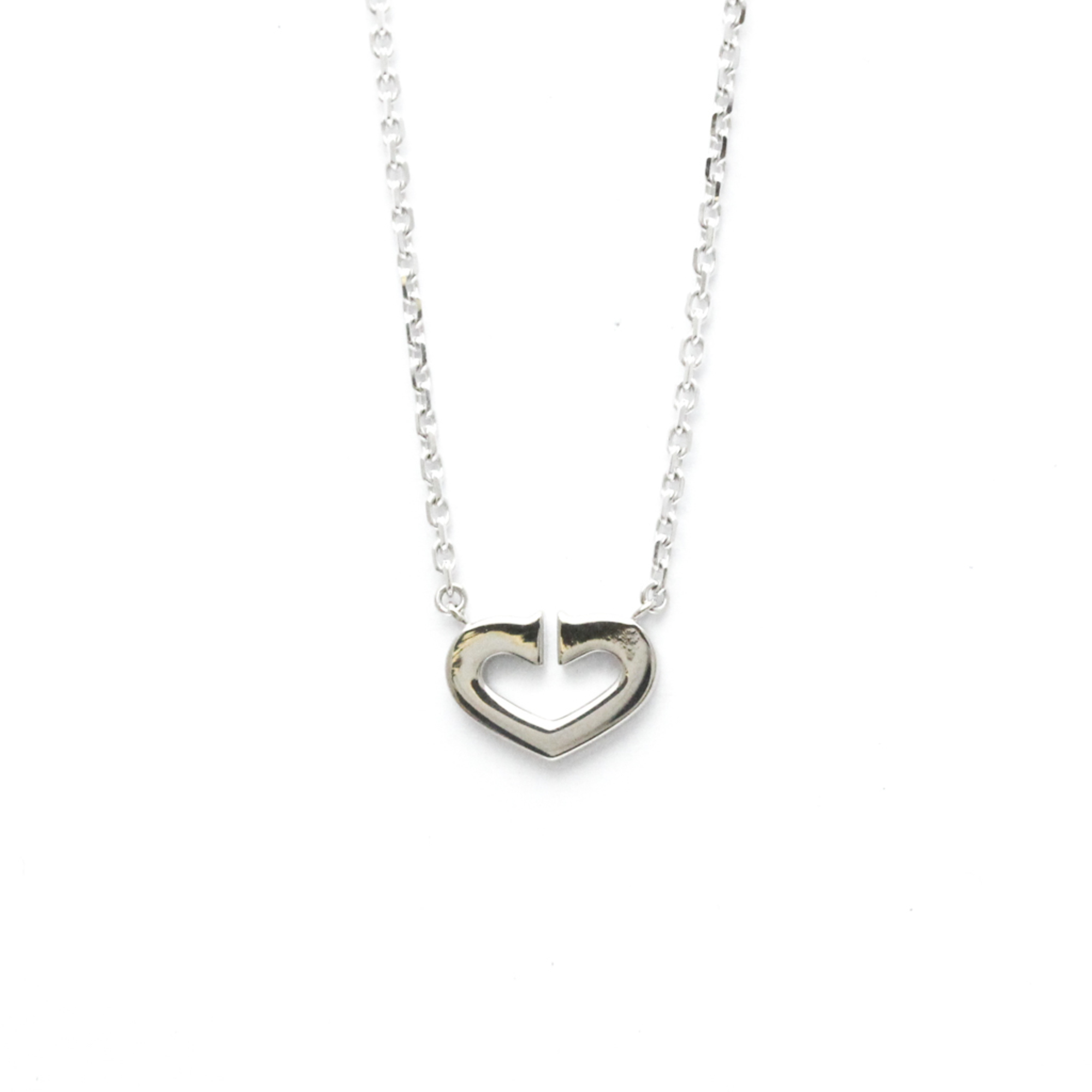 Cartier C Heart White Gold (18K) Diamond Women's Pendant Necklace (Silver)