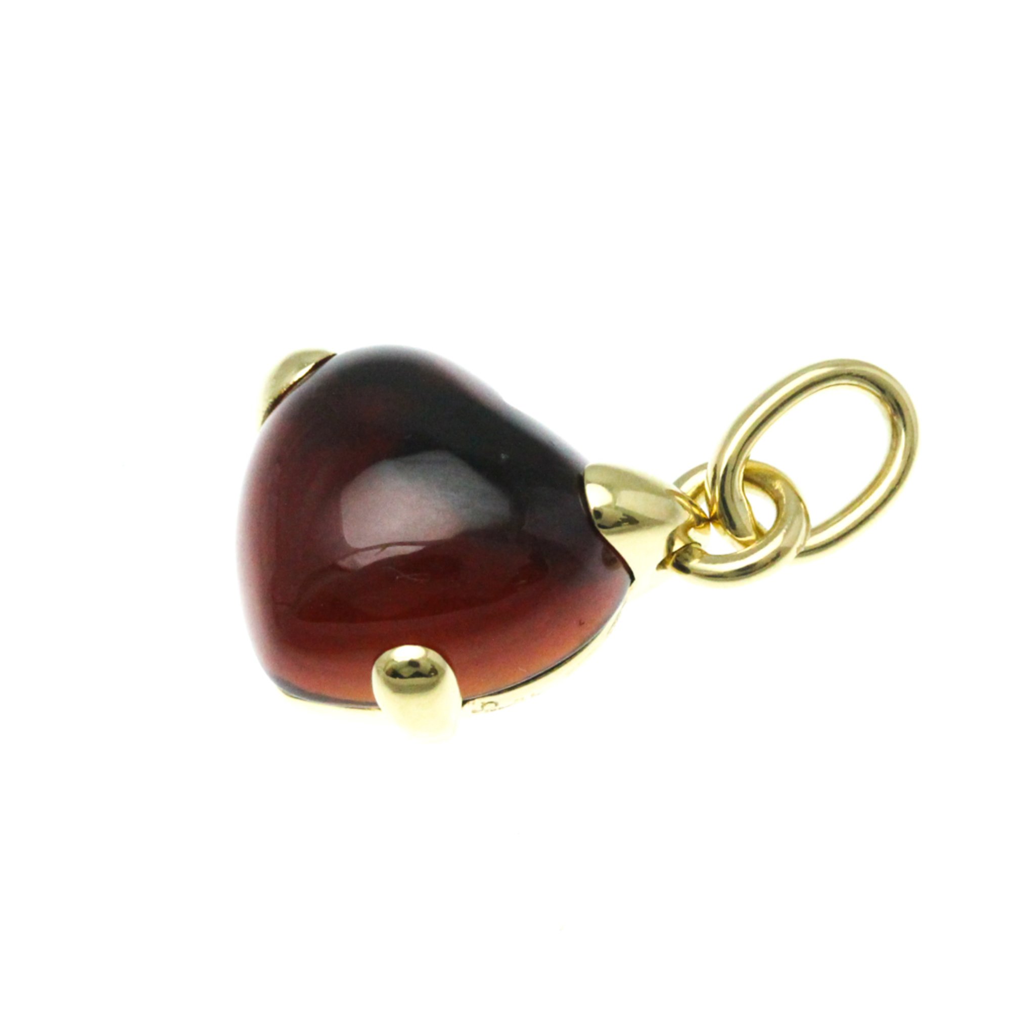 Pomellato Glyph Heart Garnet Charm Garnet Men,Women Fashion Pendant Necklace (Gold)