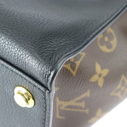 LOUIS VUITTON On My Side PM Handbag M57728 Monogram Canvas Calf Leather Brown Black Shoulder Bag Turn Lock