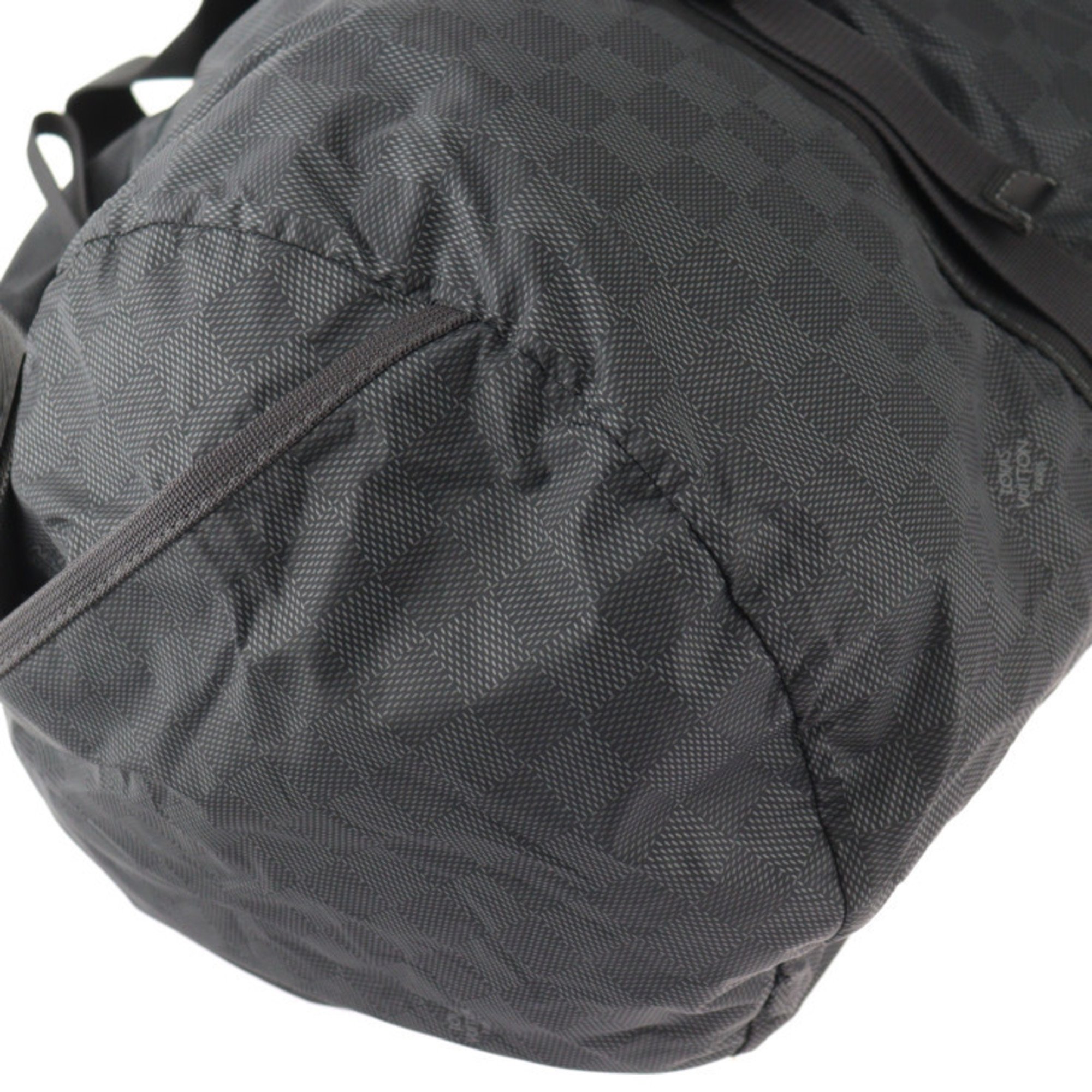 LOUIS VUITTON Louis Vuitton Practical Damier Aventure Boston Bag M97058 Nylon Leather Black Shoulder Foldable Storage