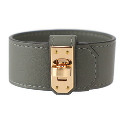 HERMES Kelly Twist PM Bracelet, size T2, Swift leather, grey, pink, B stamp