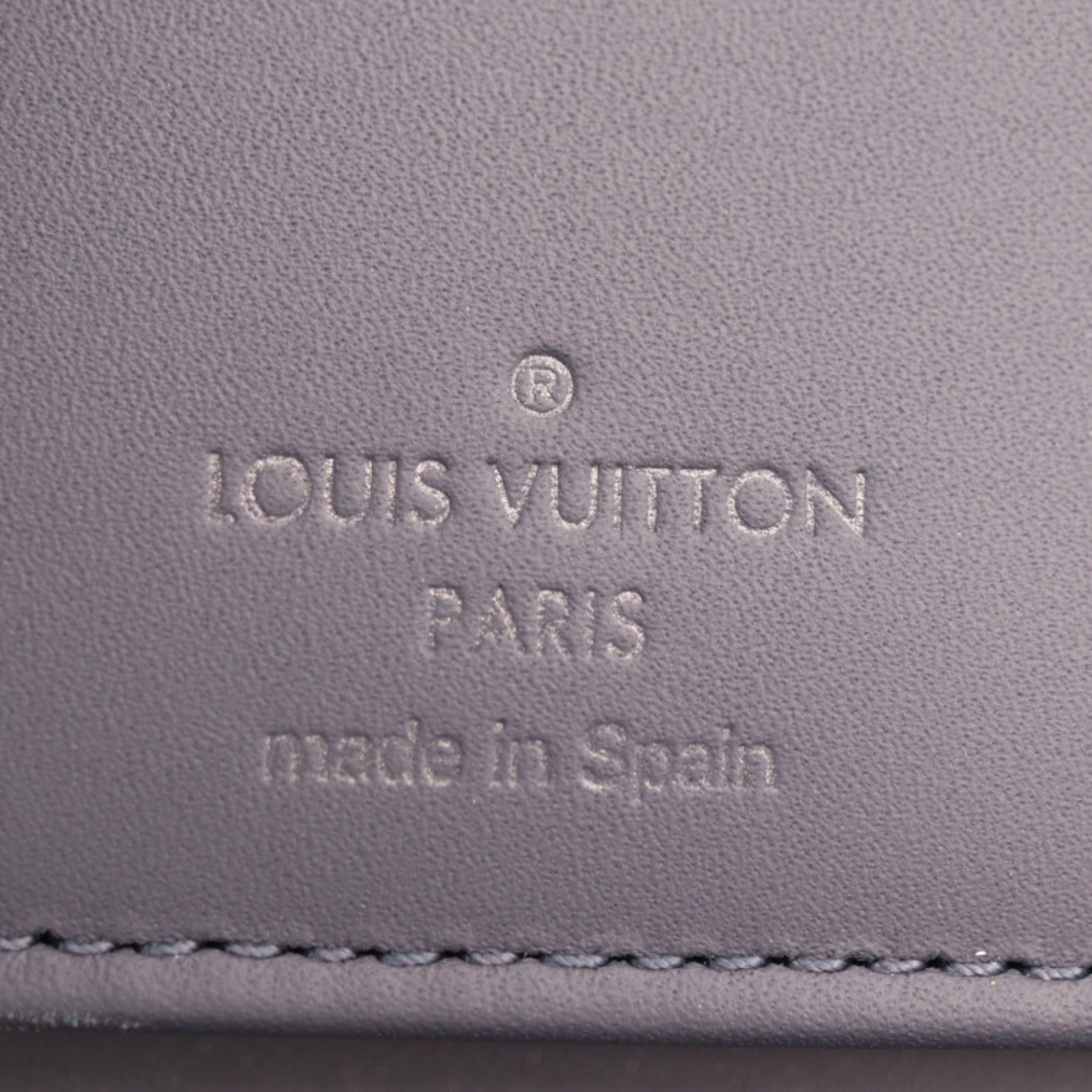 LOUIS VUITTON Louis Vuitton Zippy Wallet Vertical Monogram Shadow Long M82322 Calf Leather Blue Black Round Bi-fold