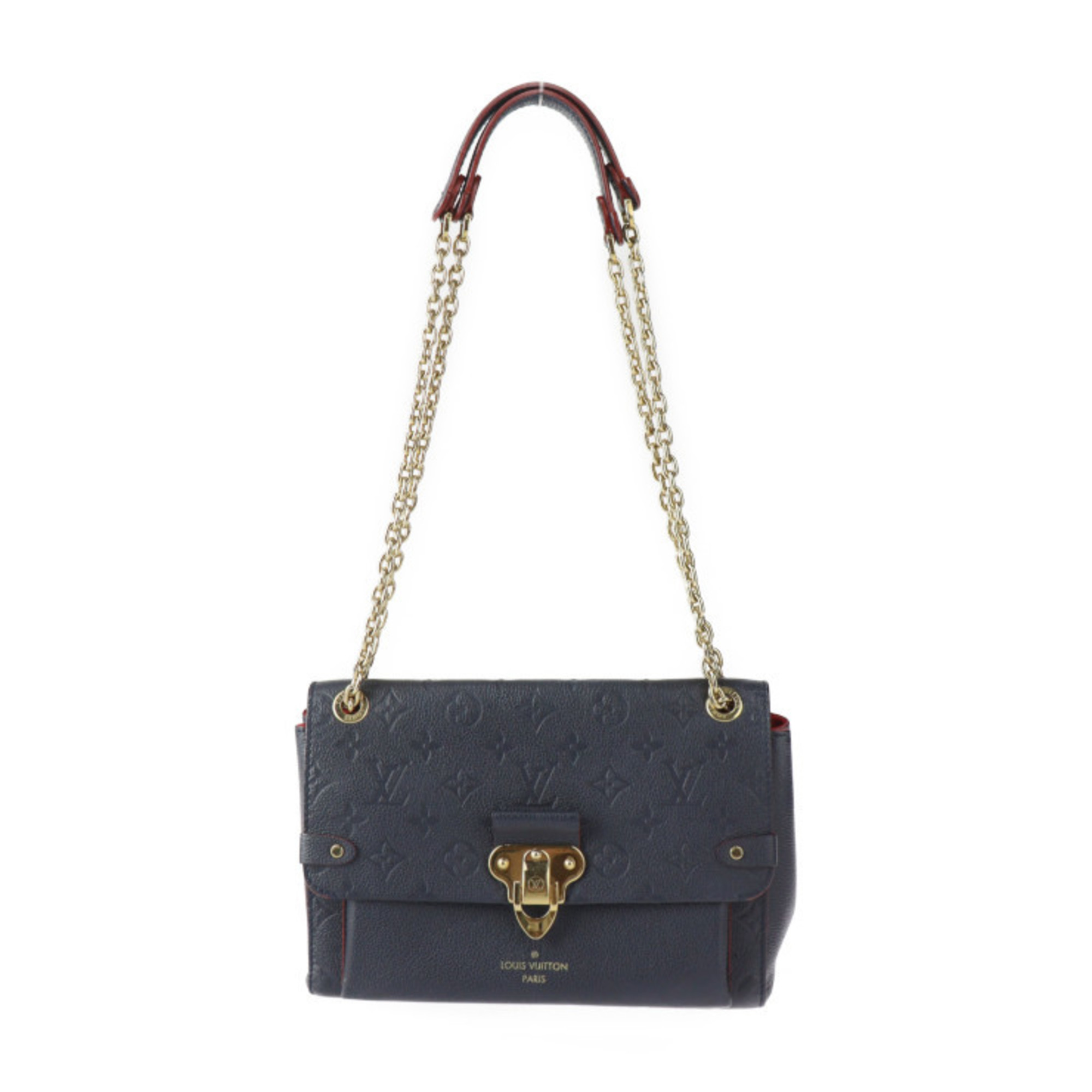 LOUIS VUITTON Louis Vuitton Vavin PM Shoulder Bag M52271 Monogram Empreinte Marine Rouge Flap Chain eLADY Globazone