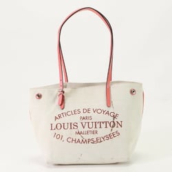 Louis Vuitton Articles de Voyage Cabas PM Corail M94505 Leather Canvas Shoulder Bag for Women