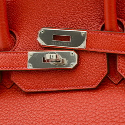 Hermes Birkin 35 Handbag Togo Rouge Kazak P Engraved