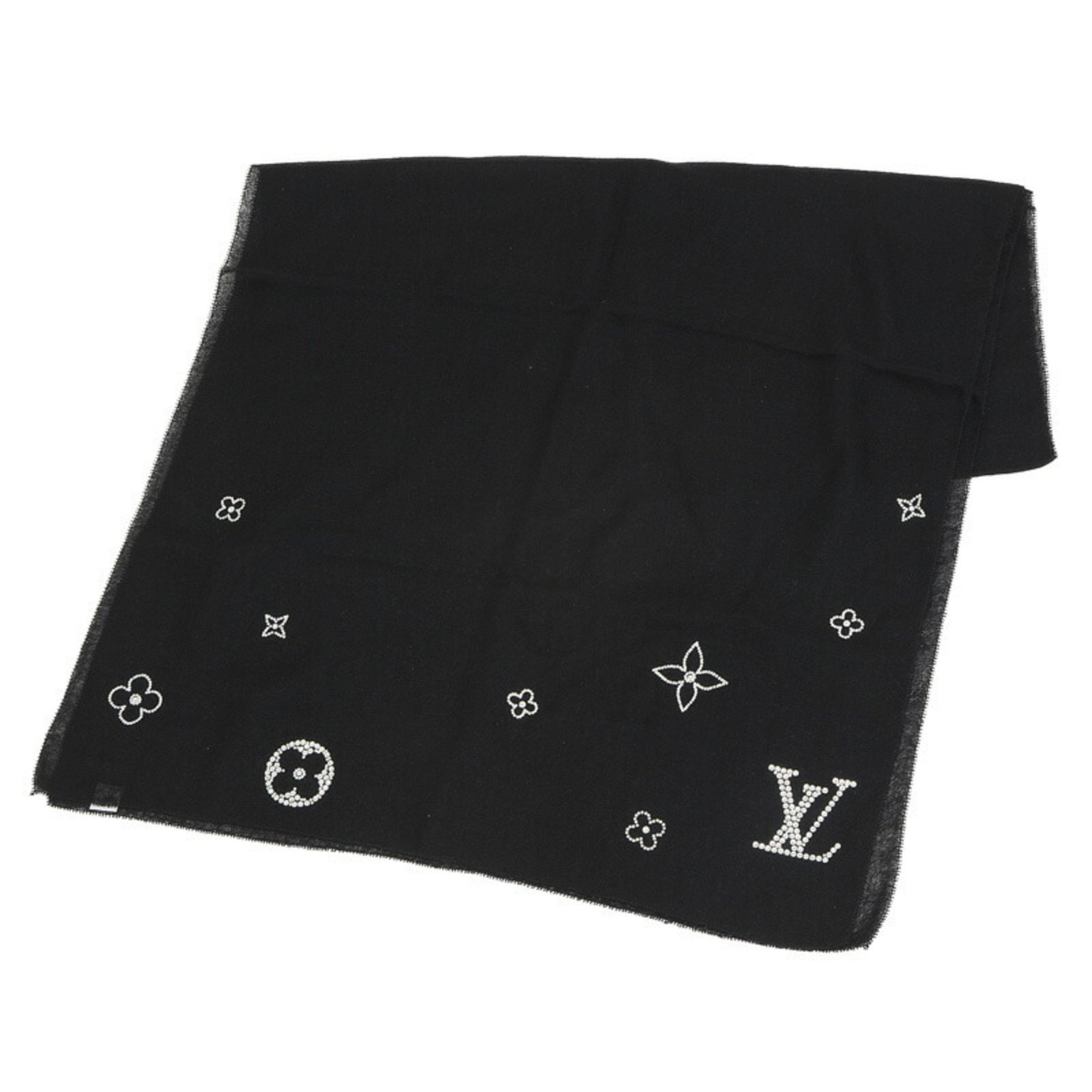 Louis Vuitton Etoile Monte Carlo Stole Black 100% Cashmere M74268