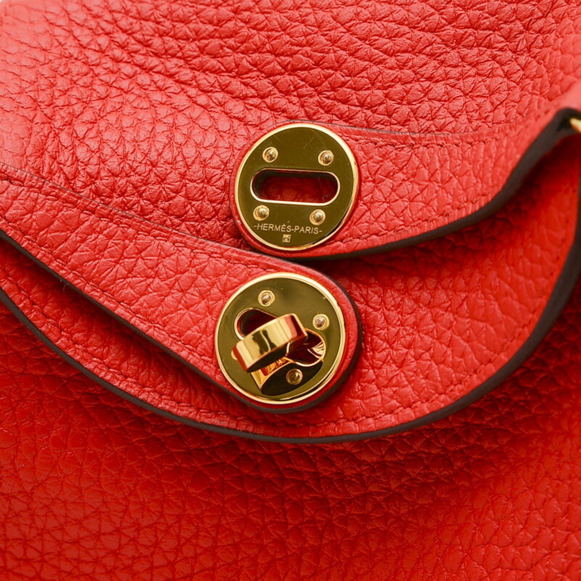 Hermes Lindy Shoulder Bag Taurillon Rouge Coeur D Engraved