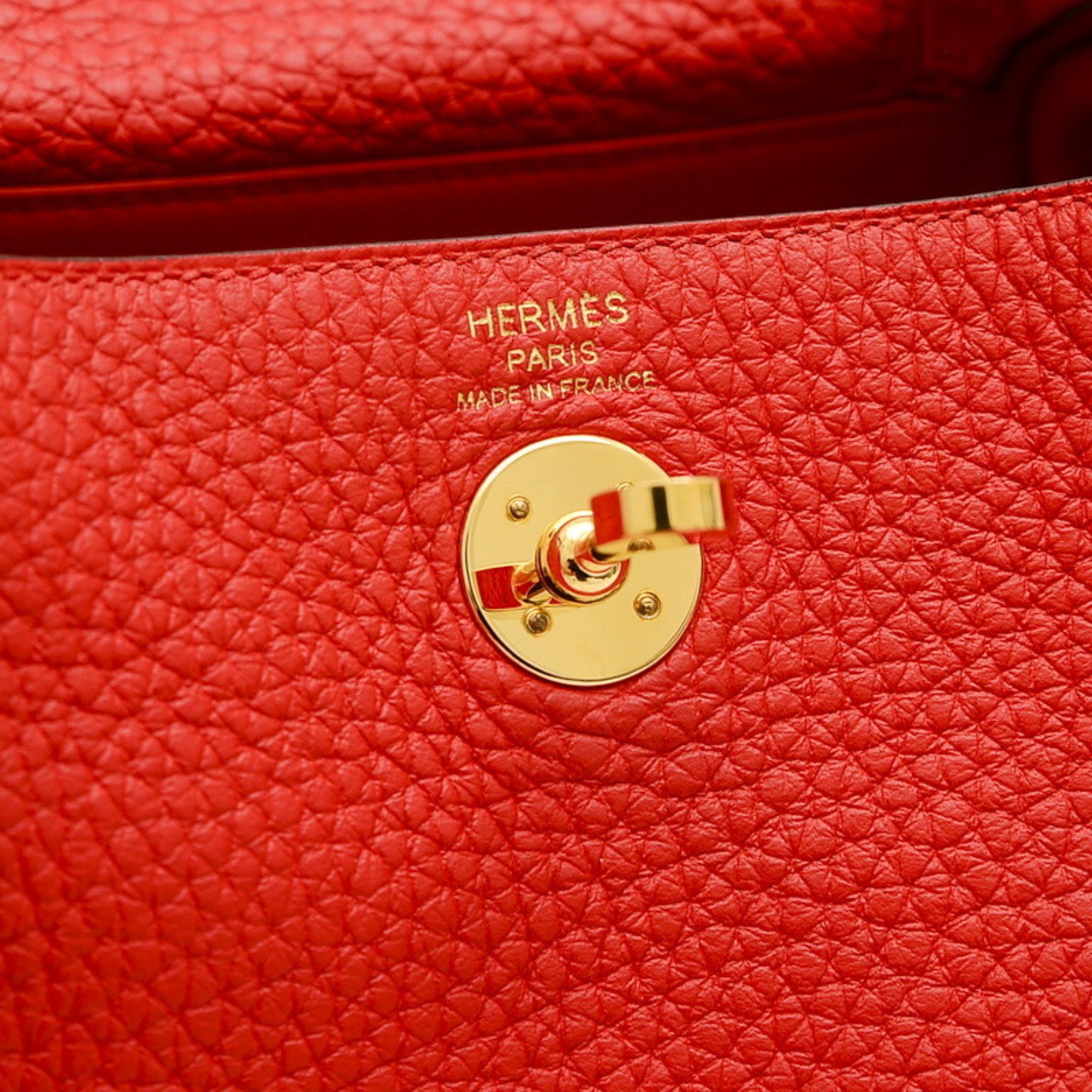 Hermes Lindy Shoulder Bag Taurillon Rouge Coeur D Engraved