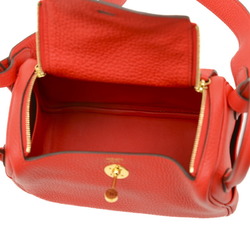 Hermes Lindy Shoulder Bag Taurillon Rouge Coeur D Engraved