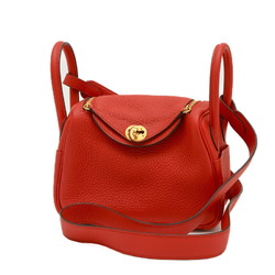 Hermes Lindy Shoulder Bag Taurillon Rouge Coeur D Engraved